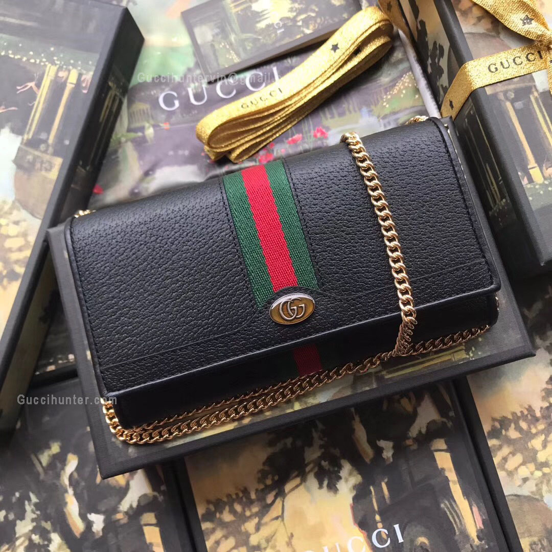Gucci Ophidia GG chain wallet Black 546592