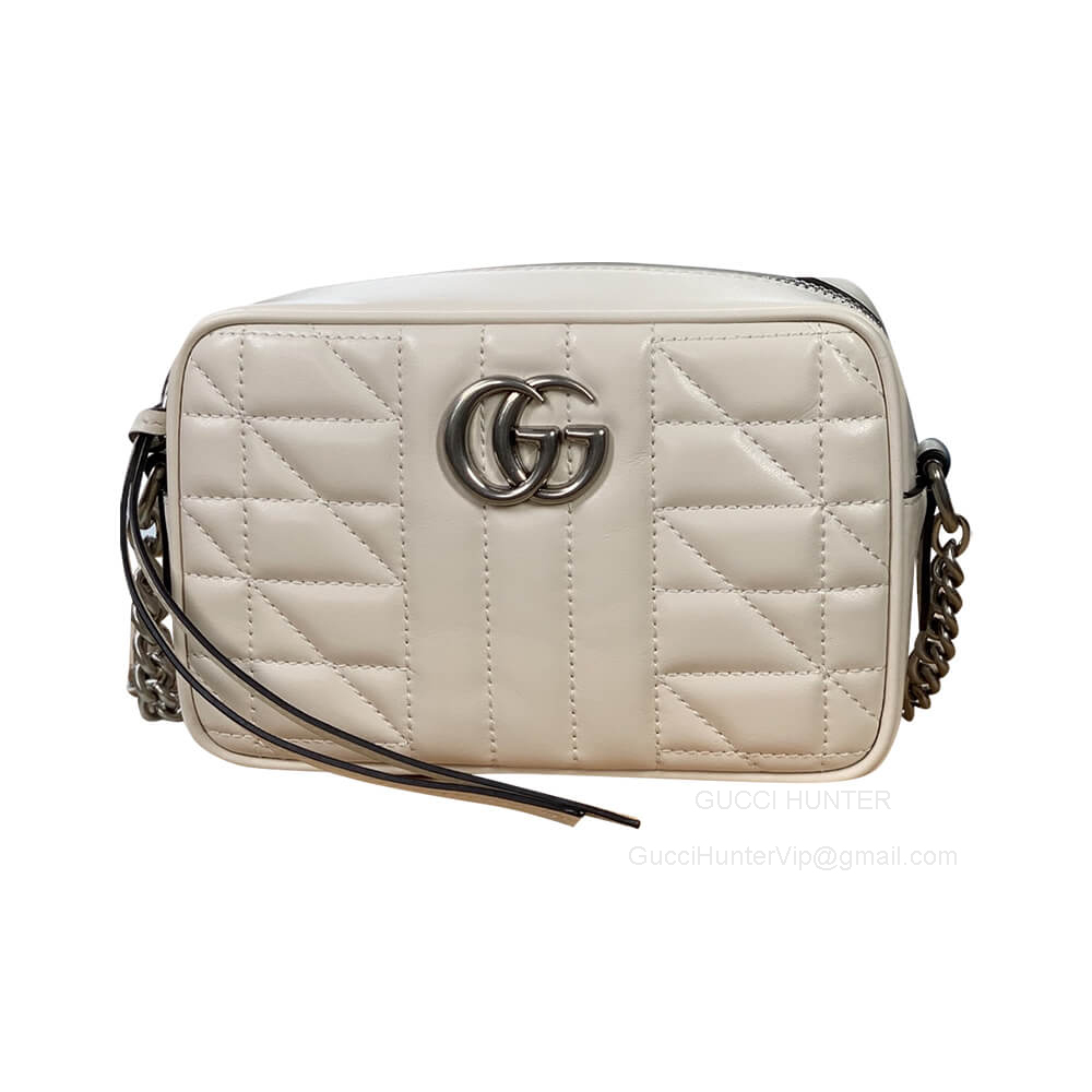 Gucci Shoulder Bag Gucci GG Marmont Mini Shoulder Bag in White Leather 634936