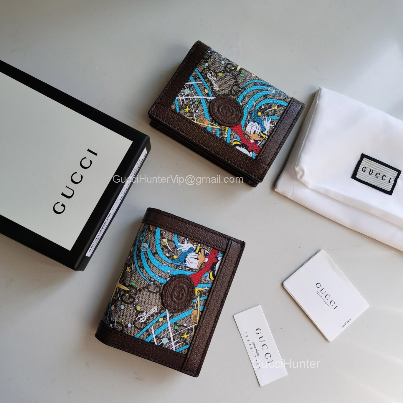 Gucci Disney x Gucci Donald Duck card case wallet 648121 213468