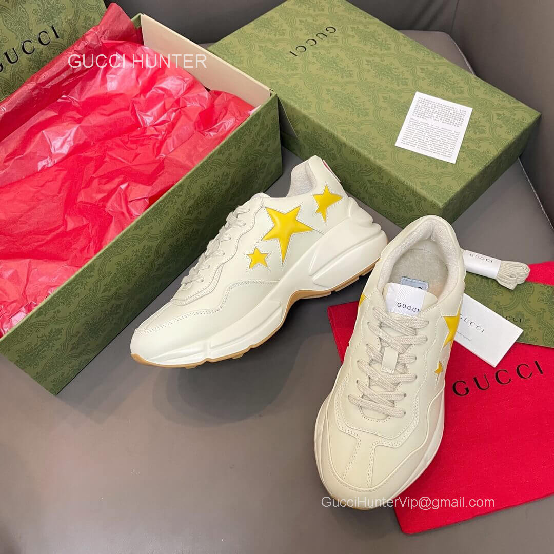 Gucci Rhyton Sneaker with Interlocking G and Yellow Star Unisex 2281020