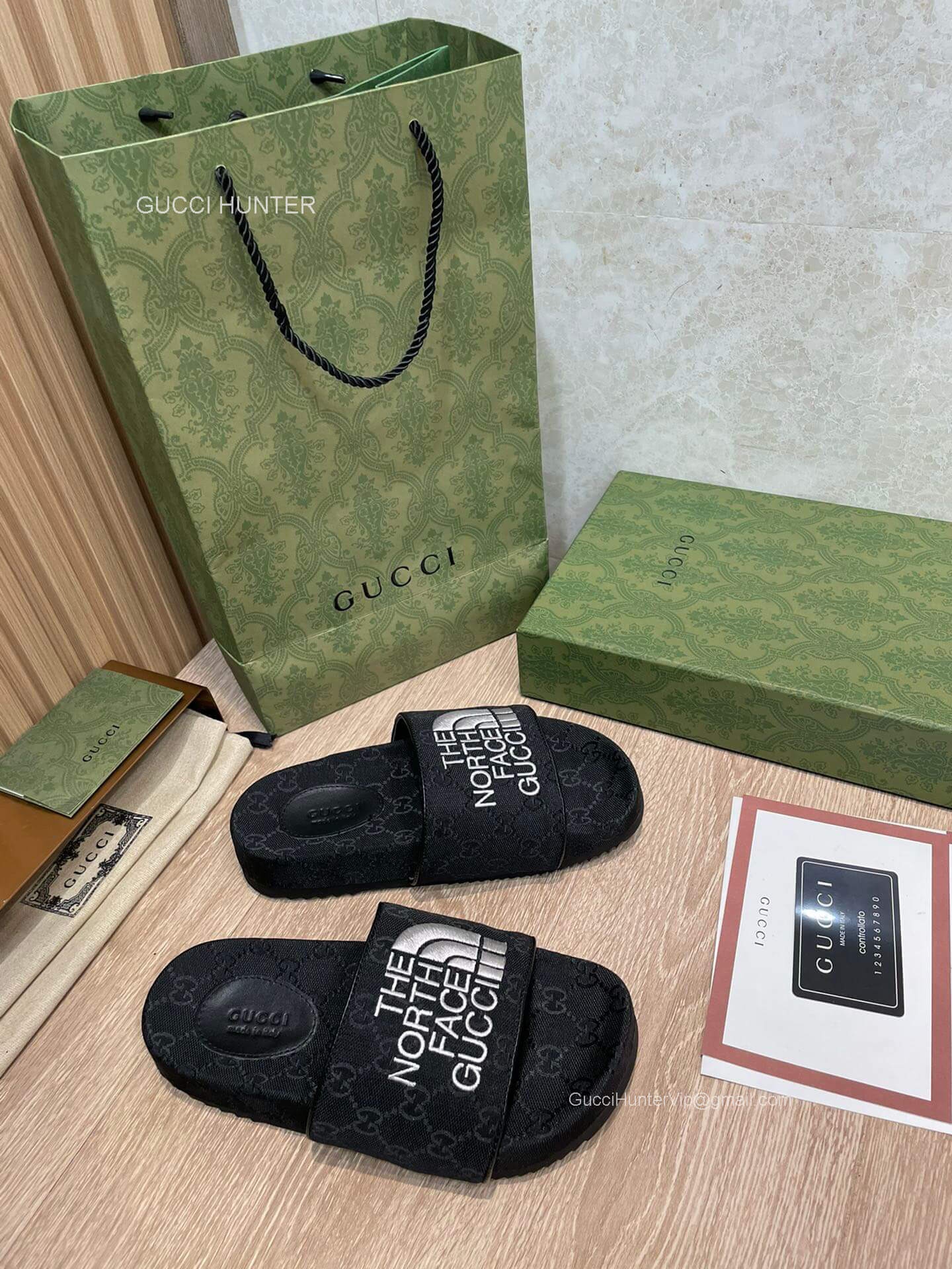 Gucci x The North Face Platform Slide Sandal in Black GG Canvas 2281367
