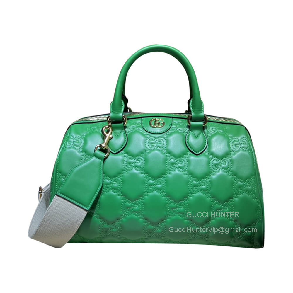 Gucci GG Matelasse Leather Medium Shoulder Bag in Green 702242