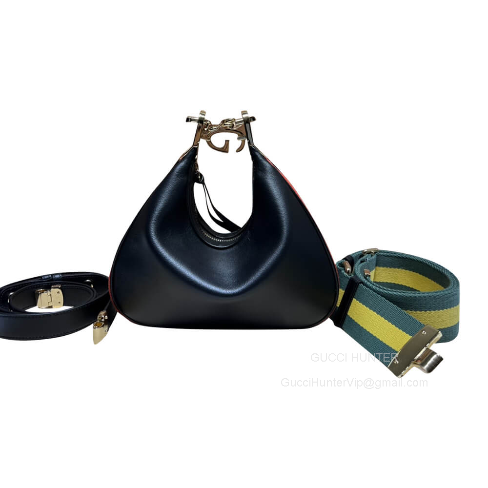 Gucci Attache Small Hobo Shoulder Crossbody Bag in Black Leather 699409