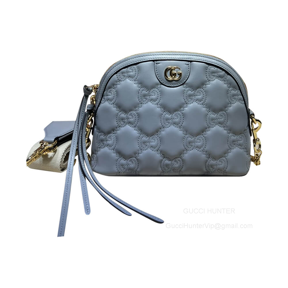 Gucci Gray GG Matelasse Leather Shoulder Bag 702229