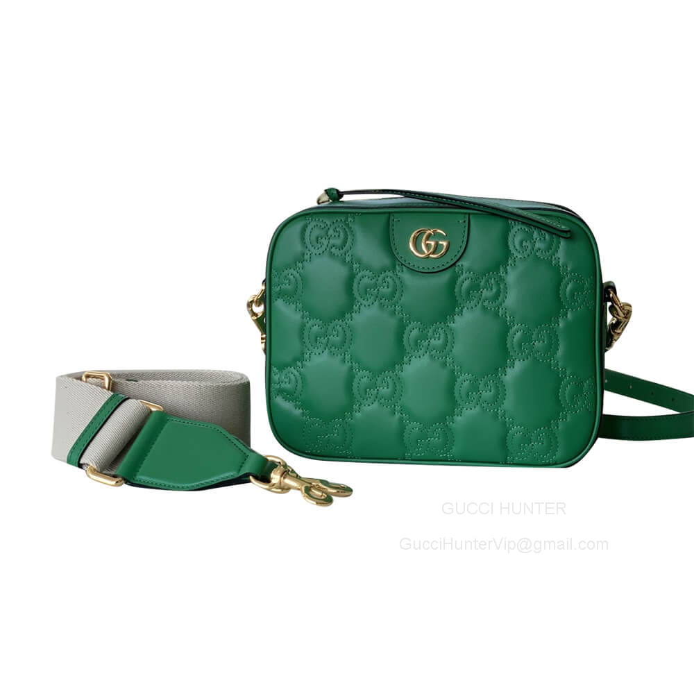 Gucci Love Parade GG Matelasse Leather Shoulder Bag in Bright Green 702234