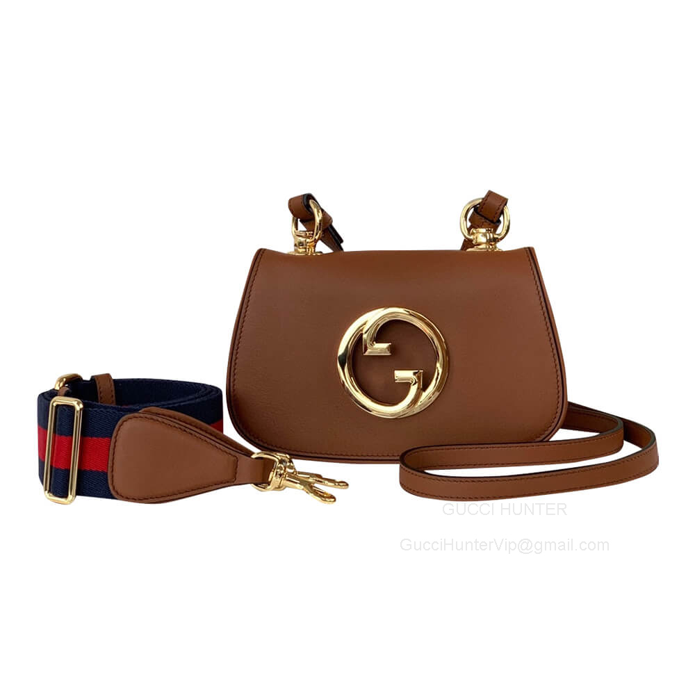 Gucci Brown Leather Blondie Mini Shoulder Bag 698643