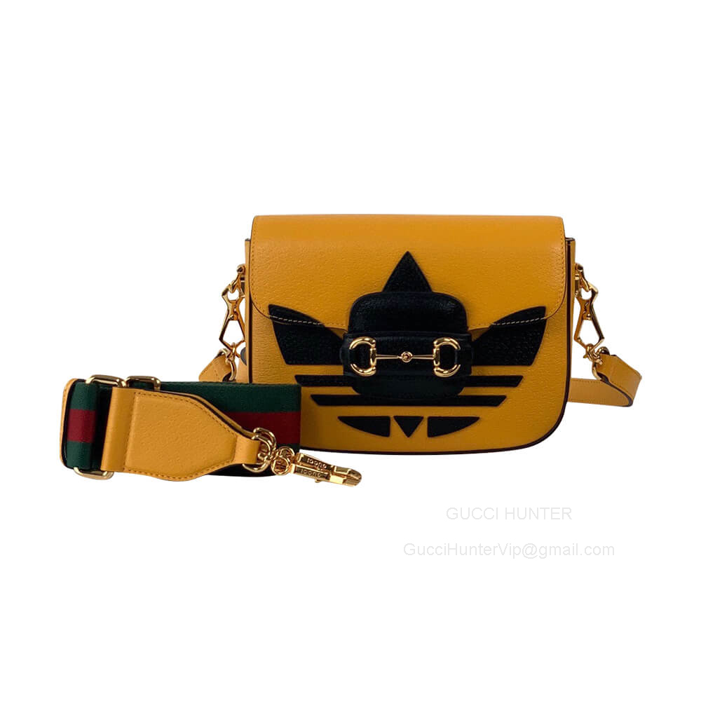 Gucci x Adidas Horsebit 1955 Mini Yellow Leather Crossbody Bag 658574
