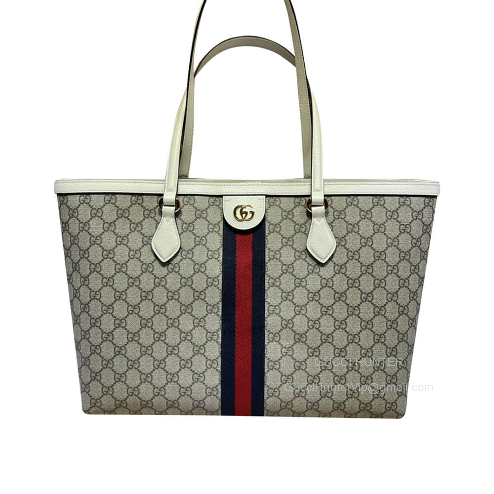 Gucci Ophidia Medium GG Shopping Tote Bag in Beige GG Supreme Canvas 631685