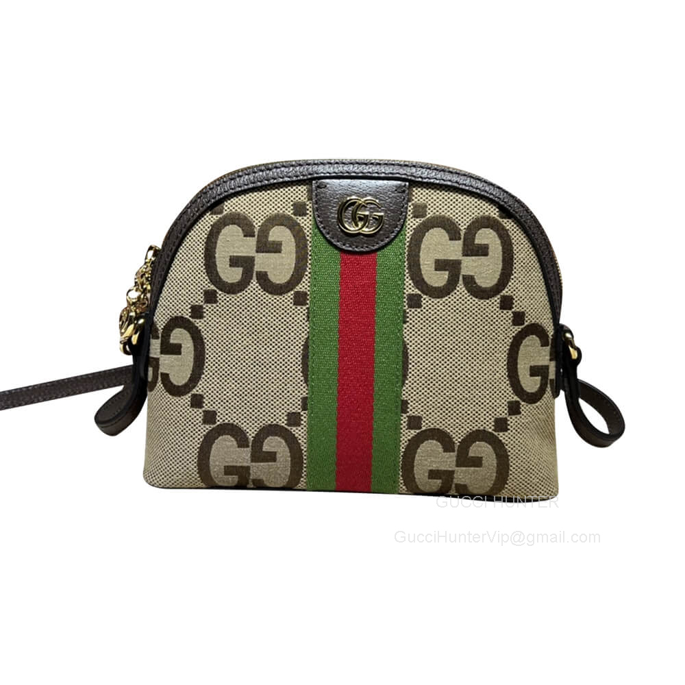 Gucci Ophidia GG Small Shoulder Bag in Beige and Jumbo GG Supreme Canvas 499621