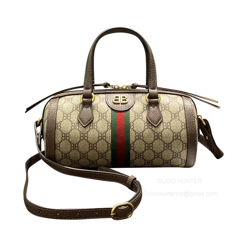 Gucci Shoulder Bag Gucci x Balenciaga The Hacker Project Small Boston Bag in Beige 976936