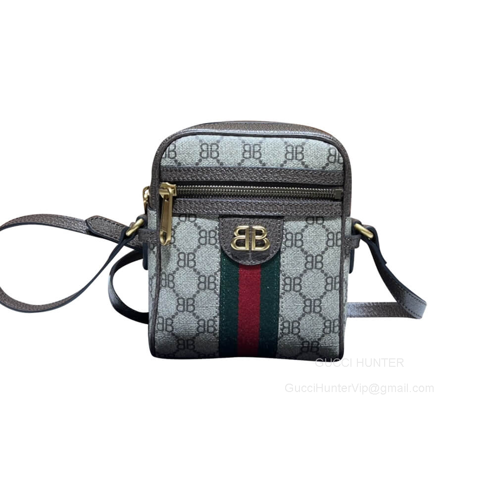 Gucci Messenger Bag Gucci x Balenciaga Monogram Web Mini Ophidia Crossbody Bag in Beige 680129