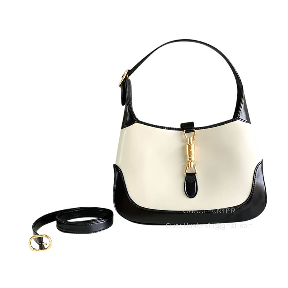 Gucci Shoulder Bag Gucci Jackie 1961 Small Hobo Bag in Black and White Leather 636709
