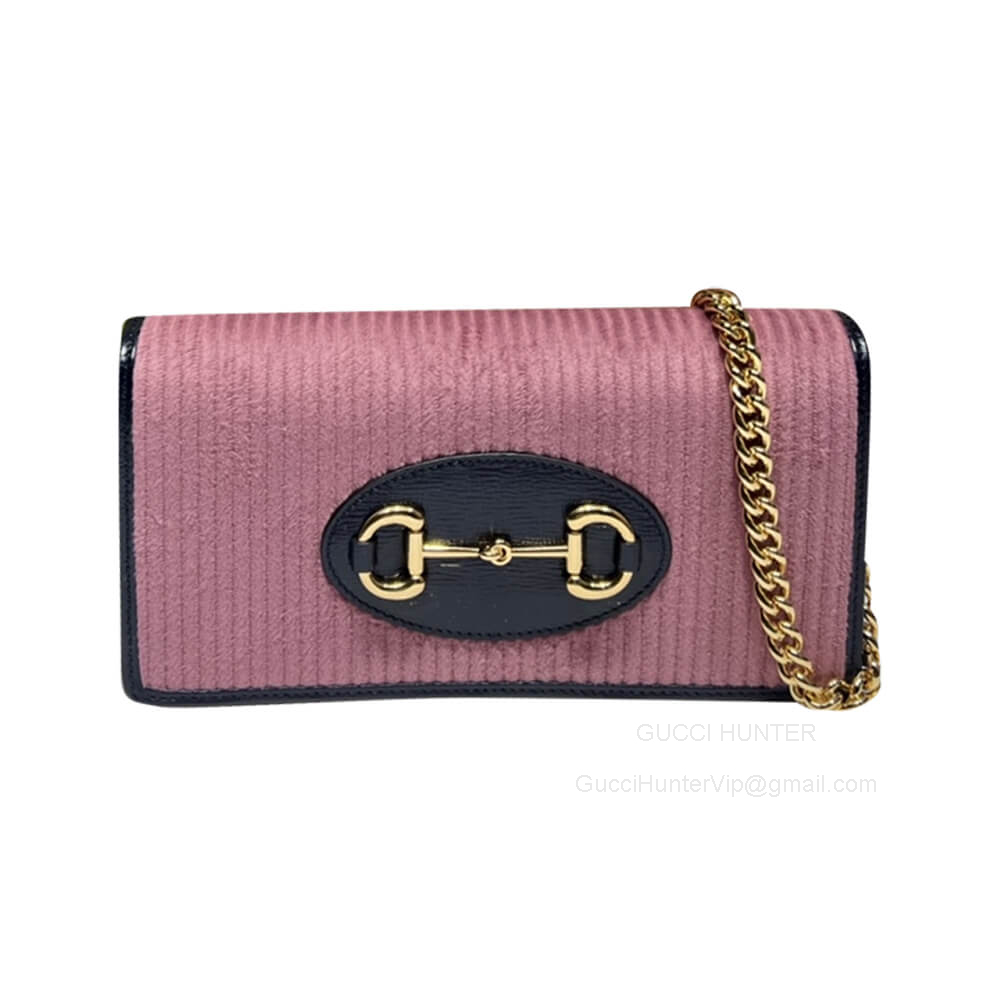 Gucci Wallet on Chain Gucci Horsebit 1955 Purple Corduroy Wallet with Chain 621892