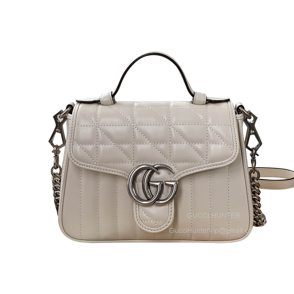 Gucci Top Handle Bag Gucci GG Marmont Mini Shoulder Bag in Beige Leather 583571