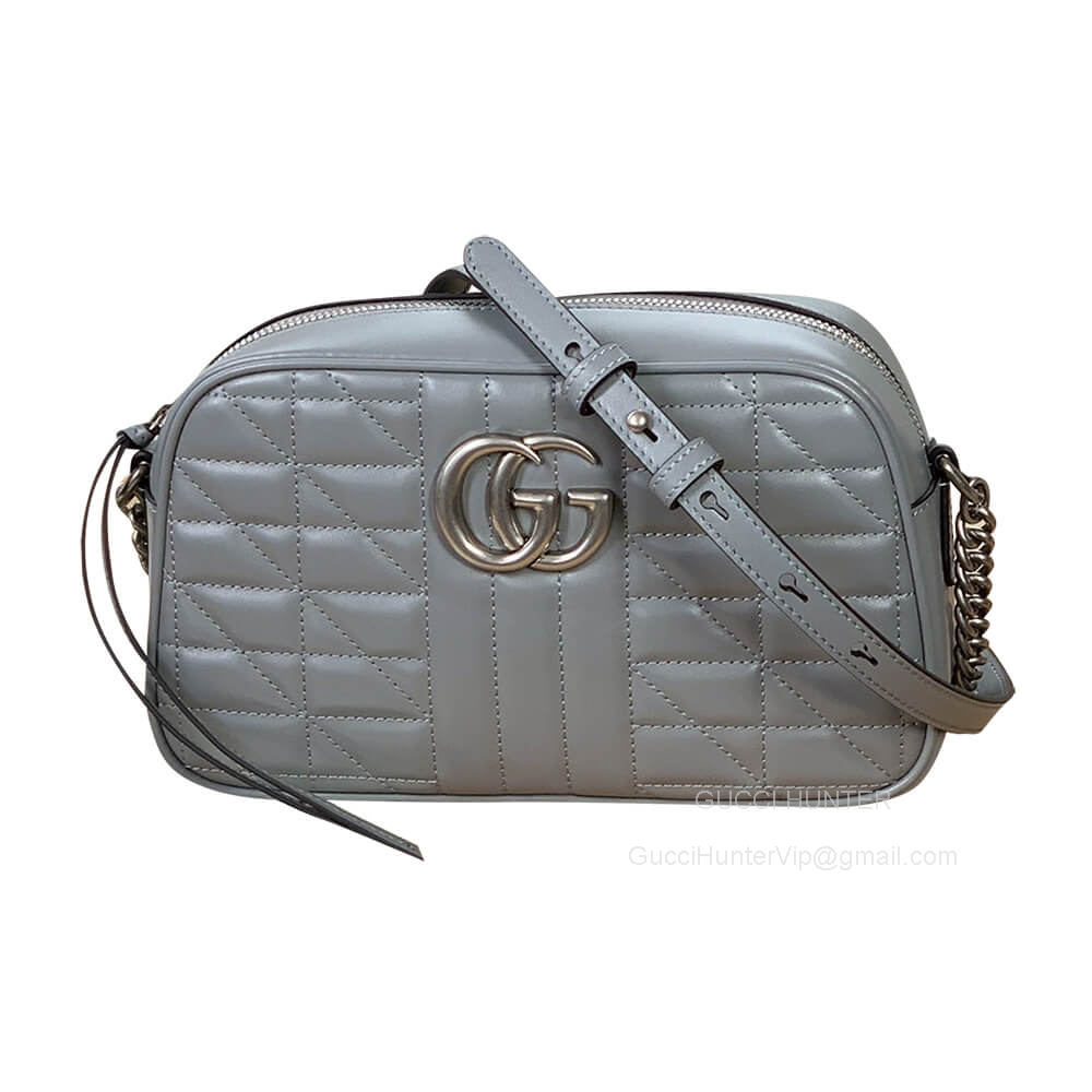 Gucci Shoulder Bag Gucci GG Marmont Matelasse Leather Shoulder Bag in Gray 447632