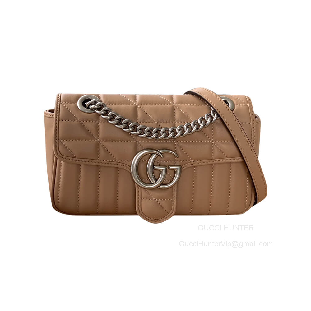 Gucci Shoulder Bag Gucci GG Marmont Small Matelasse Leather Shoulder Bag in Beige 443497