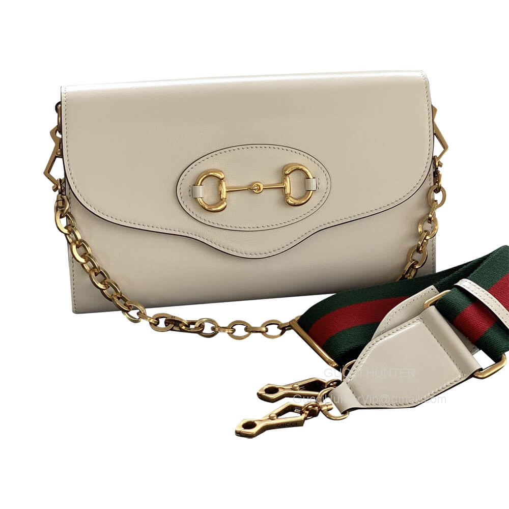 Gucci Shoulder Bag Gucci Horsebit 1955 Leather Small Chain Bag in White 677286