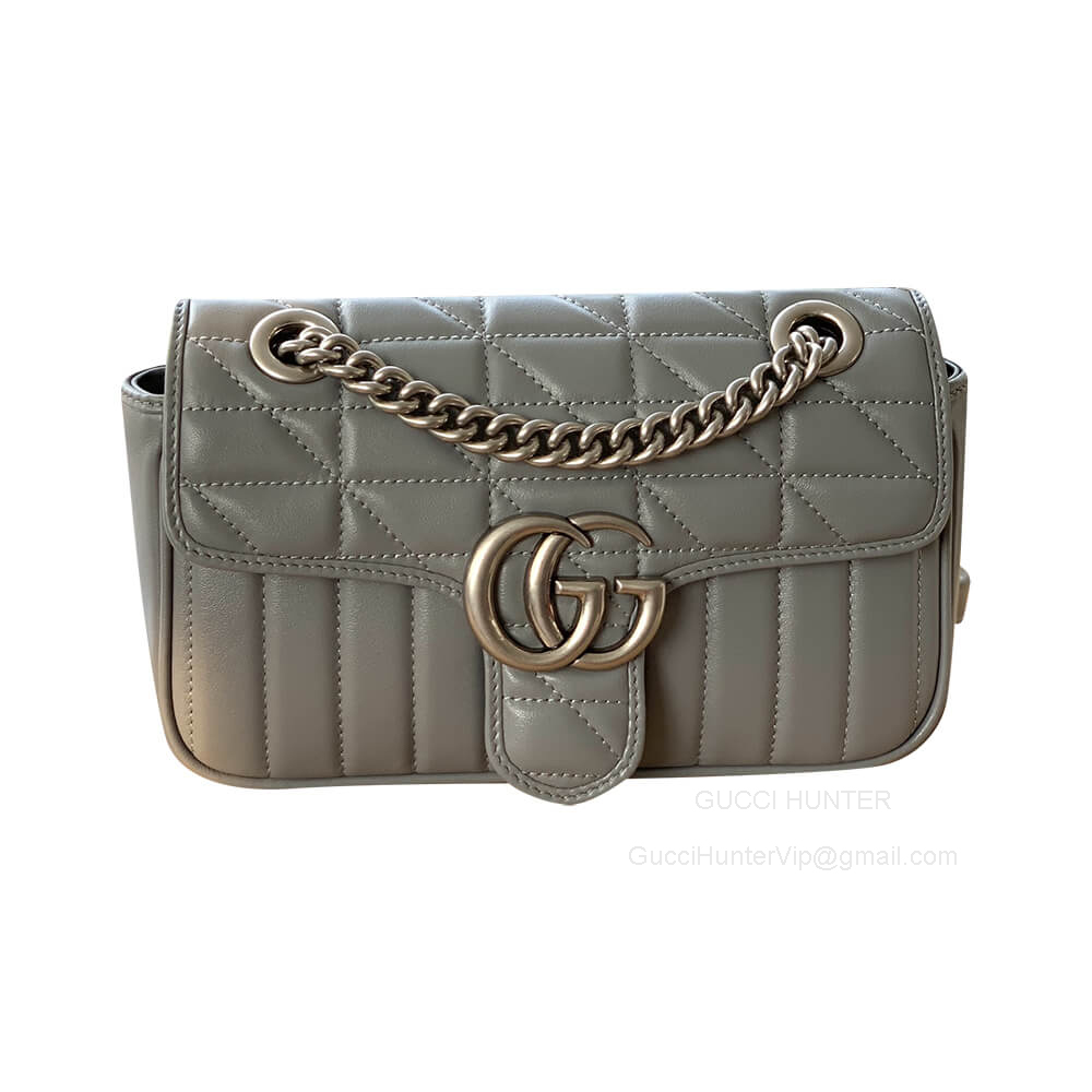 Gucci Shoulder Bag Gucci GG Marmont Matelasse Mini Chain Shoulder Bag in Gray 446744
