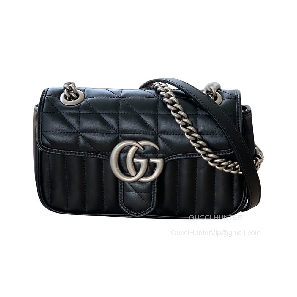 Gucci Shoulder Bag Gucci GG Marmont Matelasse Mini Chain Shoulder Bag in Black 446744