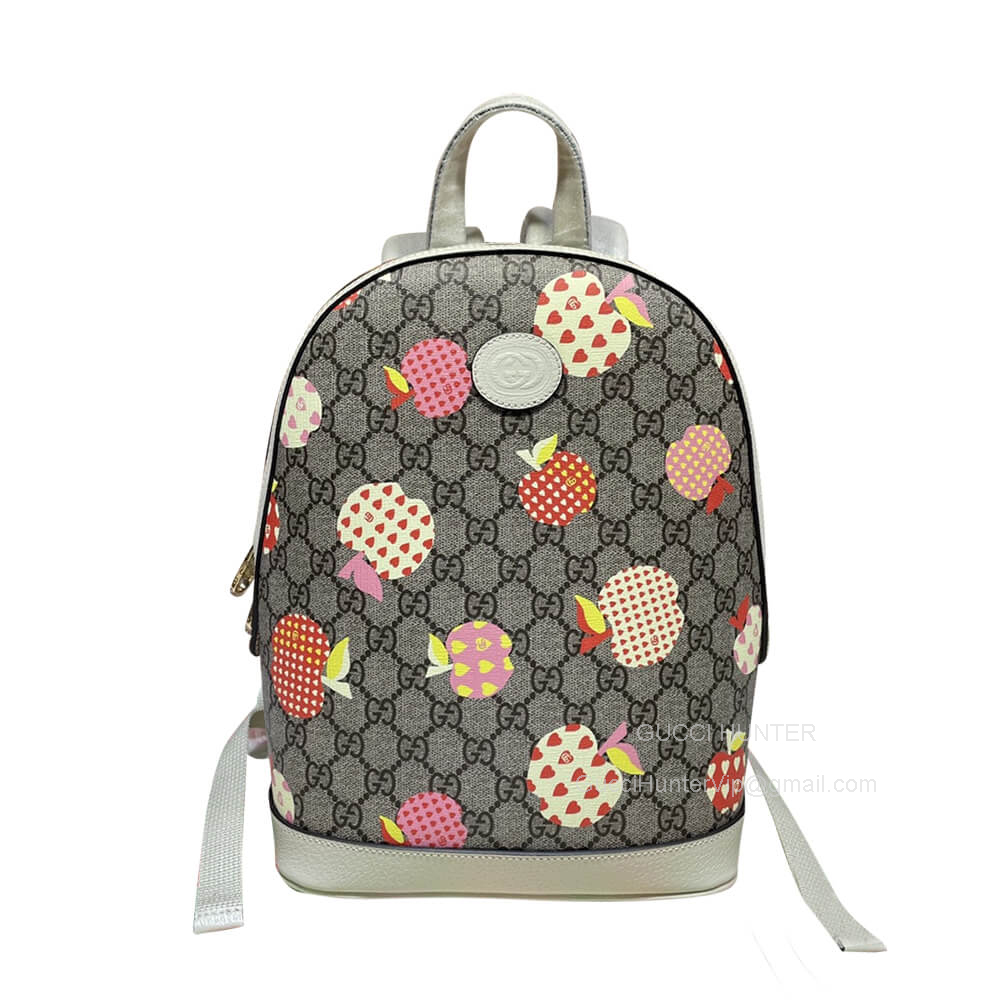 Gucci Backpack Gucci GG Supreme Les Pommes Backpack Bag with Apple Print 552884