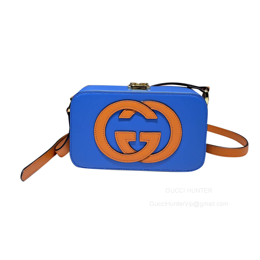 Gucci Shoulder Gucci Interlocking G Mini Shoulder Bag in Blue and Orange Leather 658230