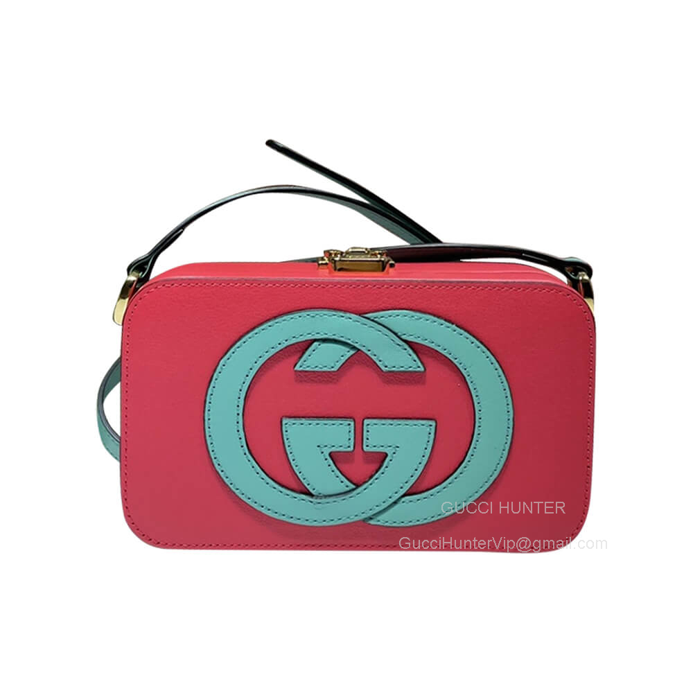 Gucci Shoulder Gucci Interlocking G Mini Shoulder Bag in Blue and Red Leather 658230