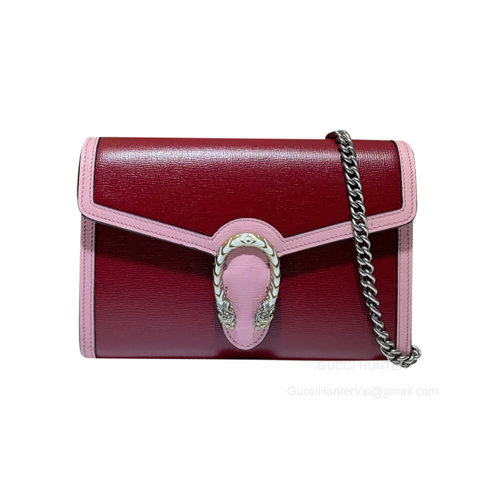 Gucci Dionysus Mini Leather Chain Bag in Burgundy 401231