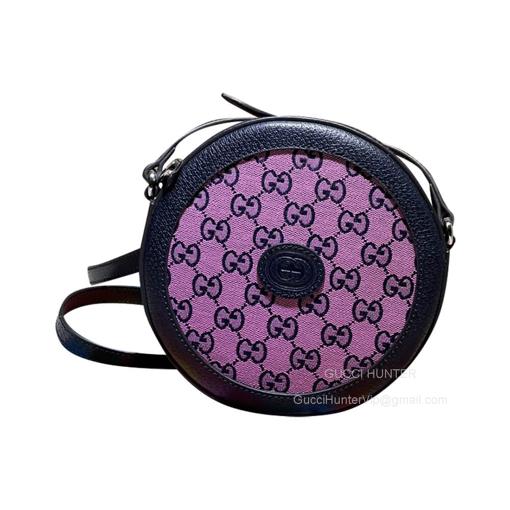 Gucci GG Multicolor Round Circle Shoulder Crossbody Bag in Purple 658825