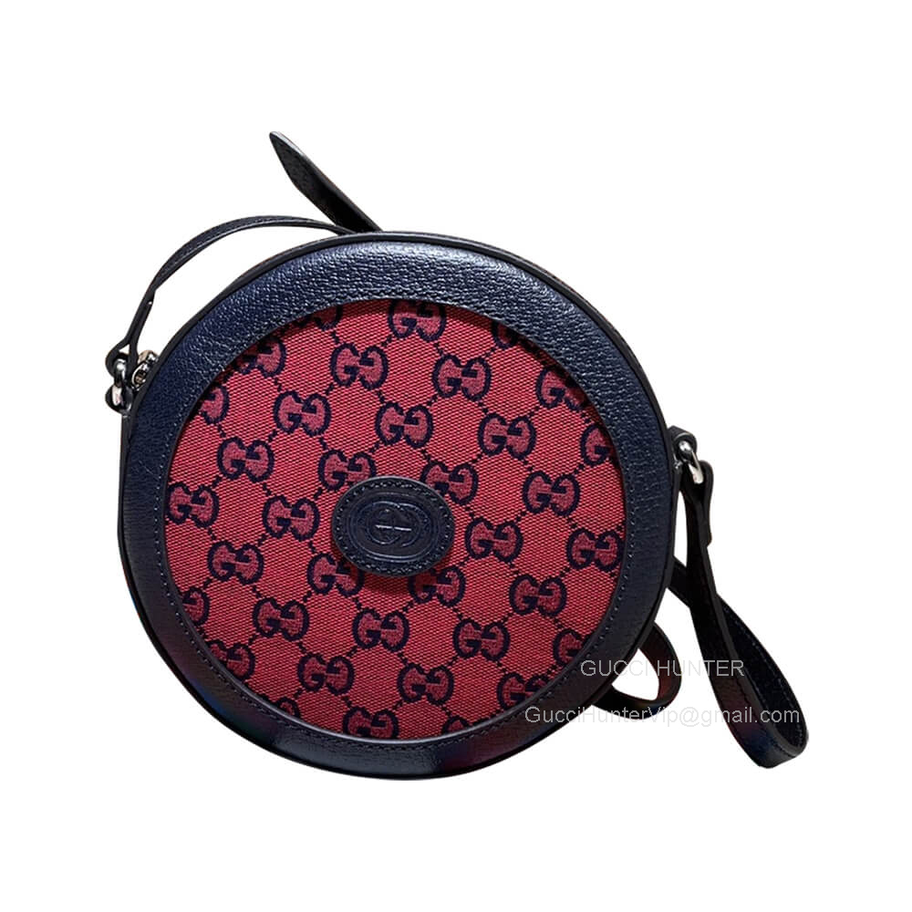 Gucci GG Multicolor Round Circle Shoulder Crossbody Bag in Red 658825