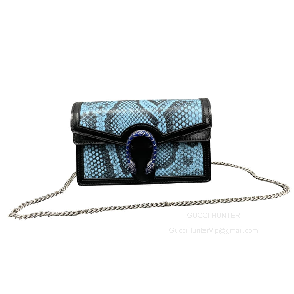 Gucci Dionysus Super Mini Snakeskin Bag in Blue 476432