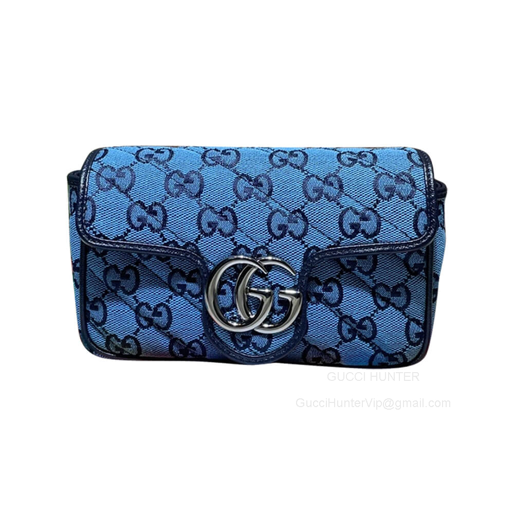 Gucci GG Marmont Multicolor Super Mini Bag in Blue 476433