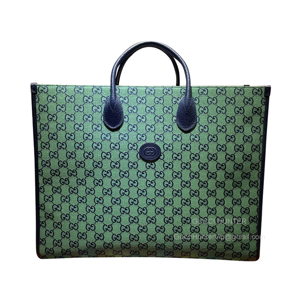 Gucci Green GG Multicolor Large Tote Bag 659980