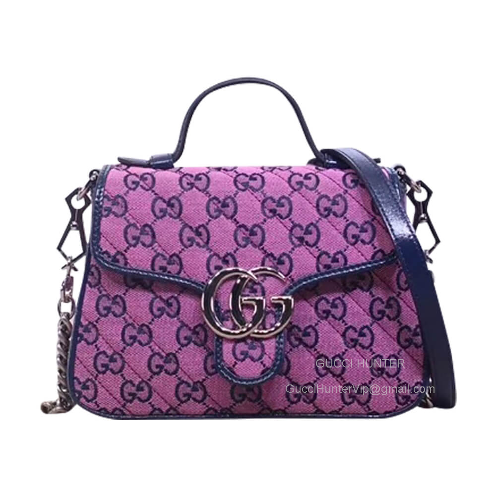Gucci Purple GG Marmont Multicolor Mini Top Handle Bag 583571