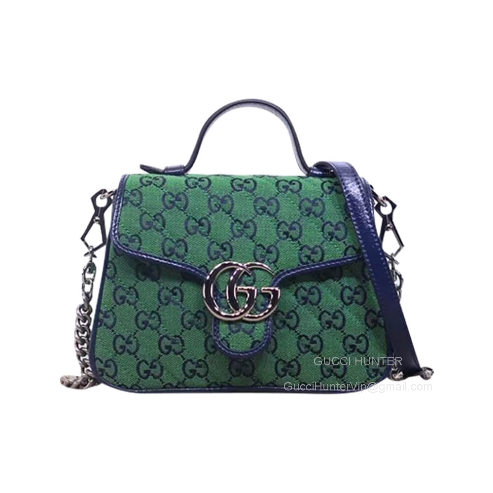 Gucci Green GG Marmont Multicolor Mini Top Handle Bag 583571