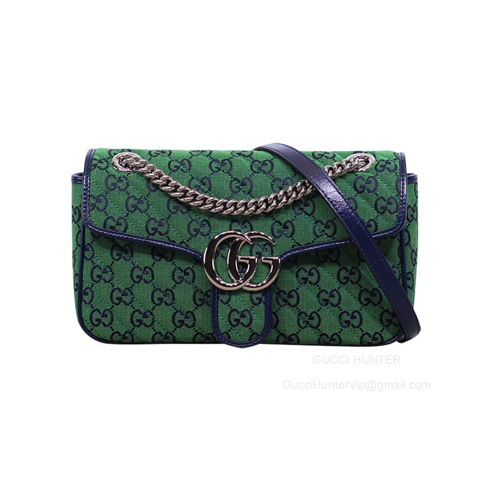 Gucci GG Marmont Multicolor Small Shoulder Bag in Green 443497