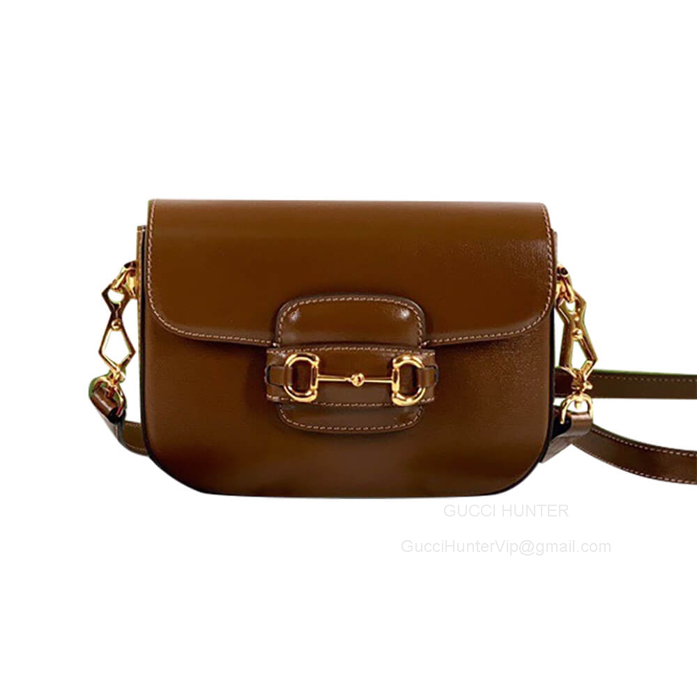 Gucci Horsebit 1955 Mini Shoulder Bag in Brown Calfskin 658574